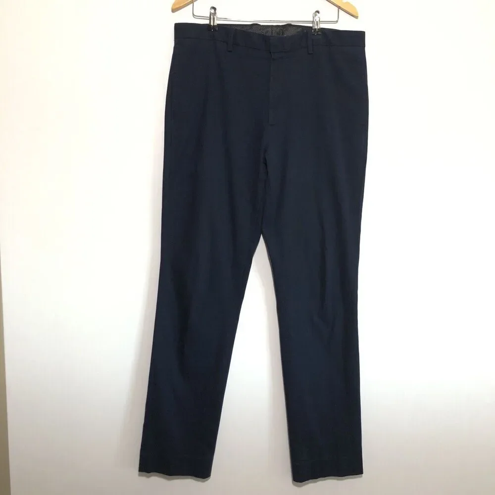 Banana Republic Pants Mens 34 W 34 L Blue Aiden Fit Chino Flat Front Preppy